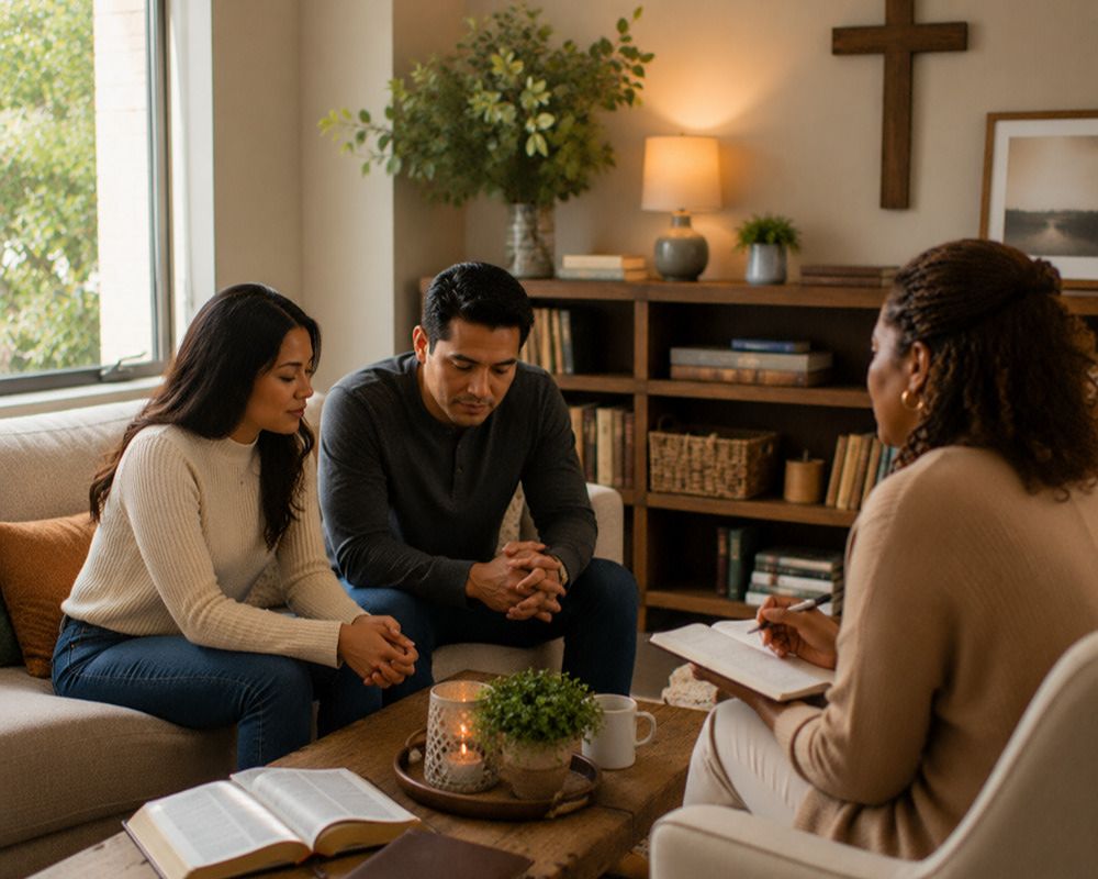 Christian marriage counseling in Rockwall Texas integrating faith and evidence-based relationship therapy.