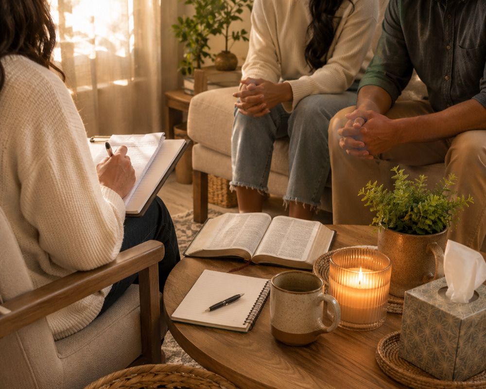 Christian marriage counseling in Rockwall Texas integrating faith and evidence-based relationship therapy.