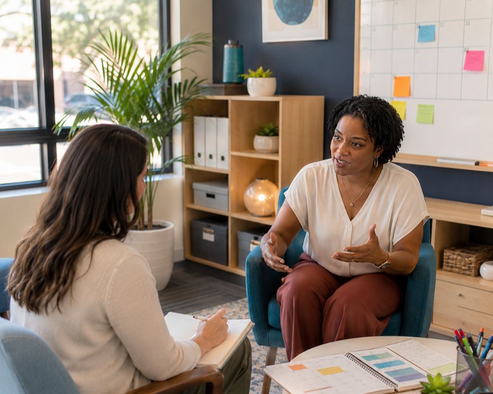 Executive function skills training in Rockwall Texas helping ADHD clients improve planning, organization, and follow-through.