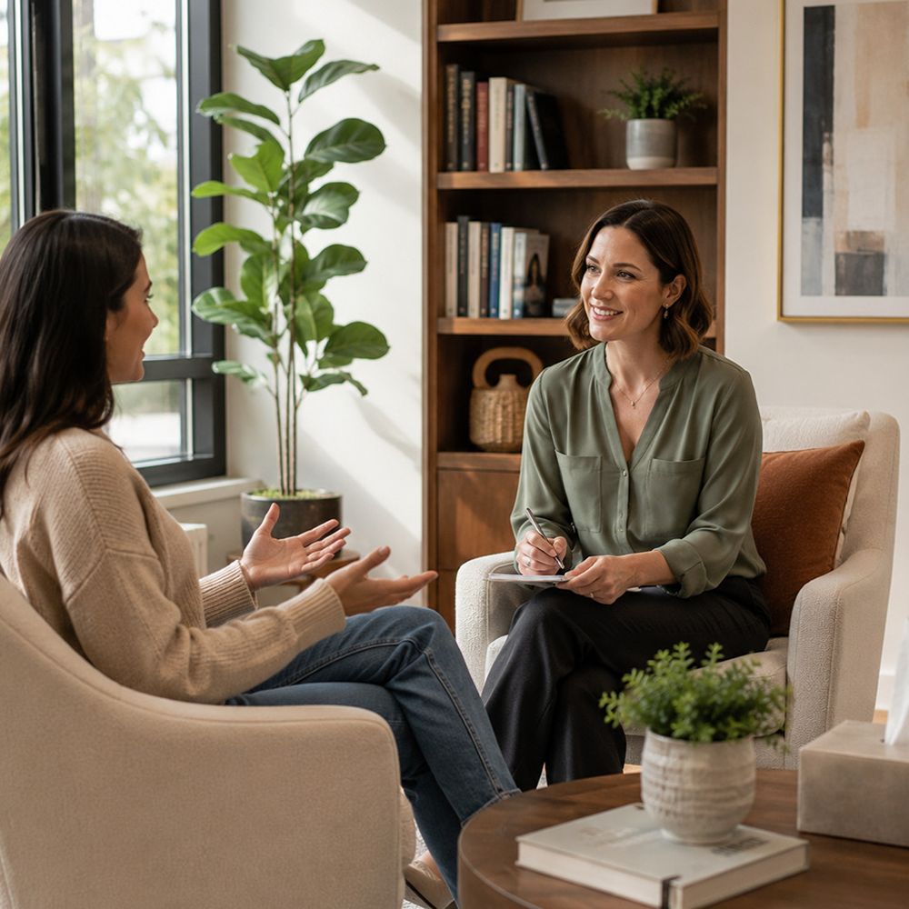 Therapist helping a client achieve personal growth in Rockwall TX