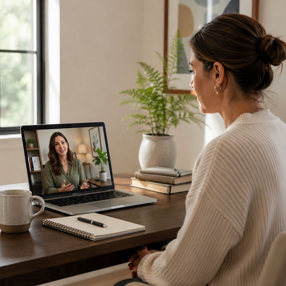 Virtual therapy session with a licensed therapist serving Rockwall TX