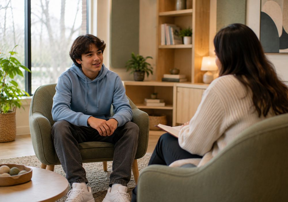 Autism therapy session with a teenager in Rockwall TX