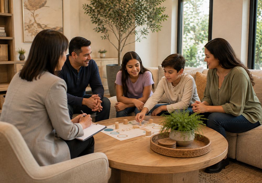 Family therapy session supporting healthy conflict resolution in Rockwall TX